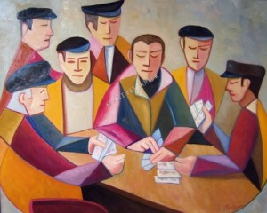 Les joueurs de cartes de l'Artiste Peintre FONTANA Joseph © ART FEY ®